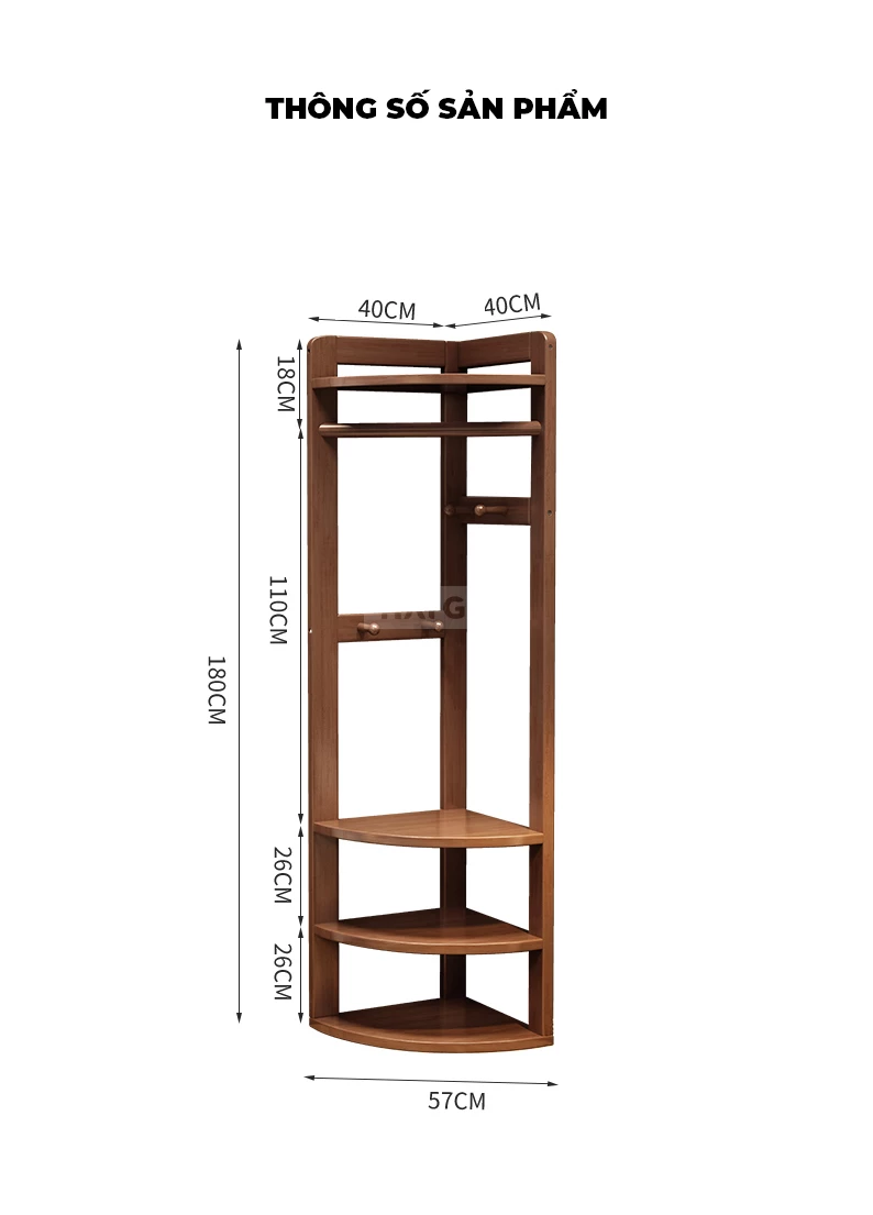 Kệ Góc Phòng Ngủ Gỗ Tự Nhiên Haigo KT368