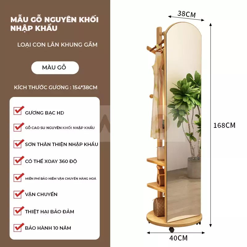 Kệ Gương Phong Cách Hiện Đại Gỗ Tự Nhiên Haigo TG091