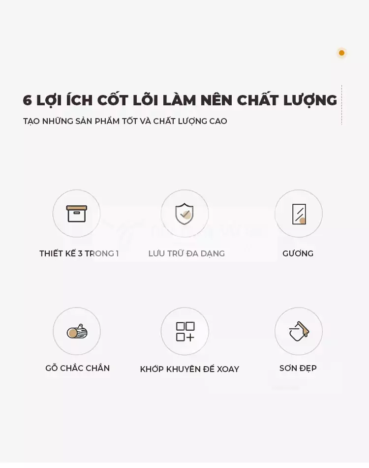 ưu điểm của Kệ gương tích hợp bánh xe, di chuyển linh hoạt GTG6