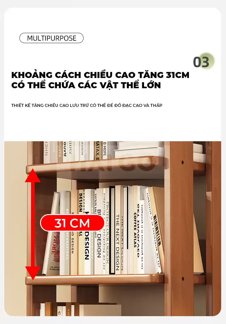 Kệ Sách Đa Năng Gỗ Tự Nhiên Haigo KS114