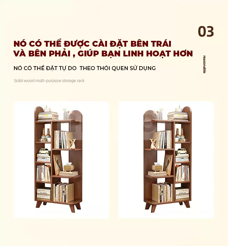 Kệ Sách Đa Năng Gỗ Tự Nhiên Haigo KS117