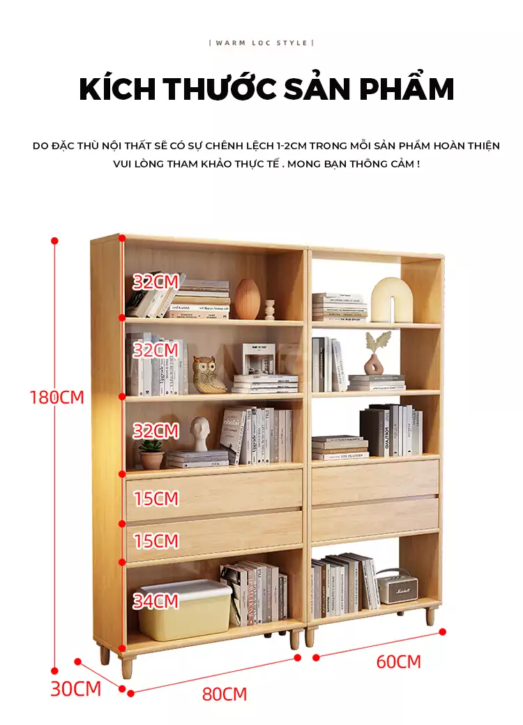 Kệ Sách Đa Năng Gỗ Tự Nhiên Haigo KS119