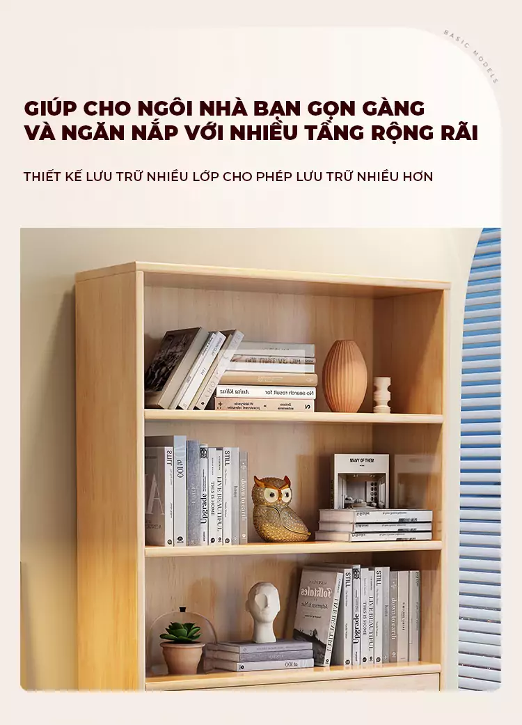 mang đến không gian gọn gàng với Kệ sách gỗ tự nhiên thiết kế hiện đại, tinh tế SD48