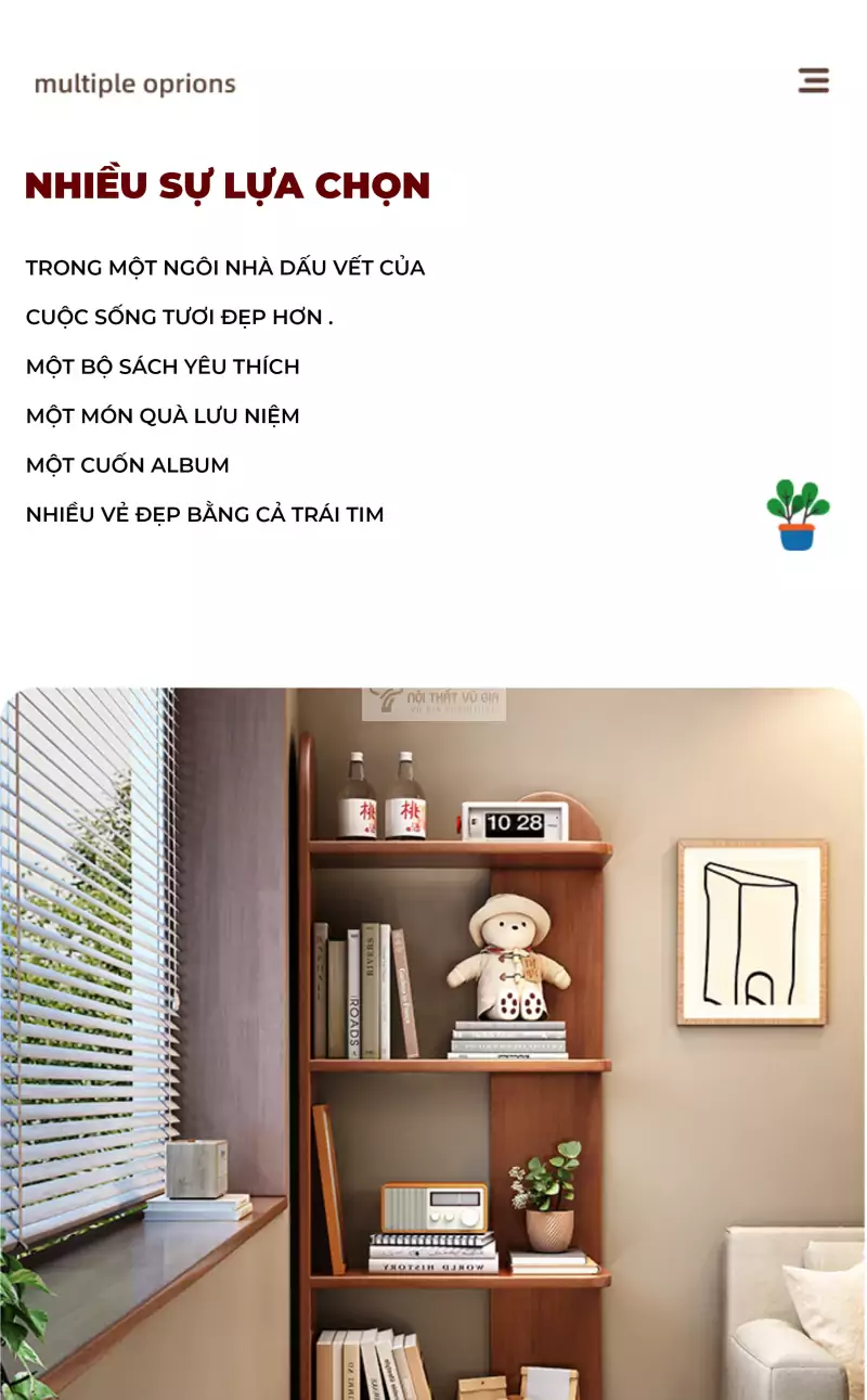 tùy chỉnh đa dạng của Kệ sách gỗ tự nhiên tối giản SD41