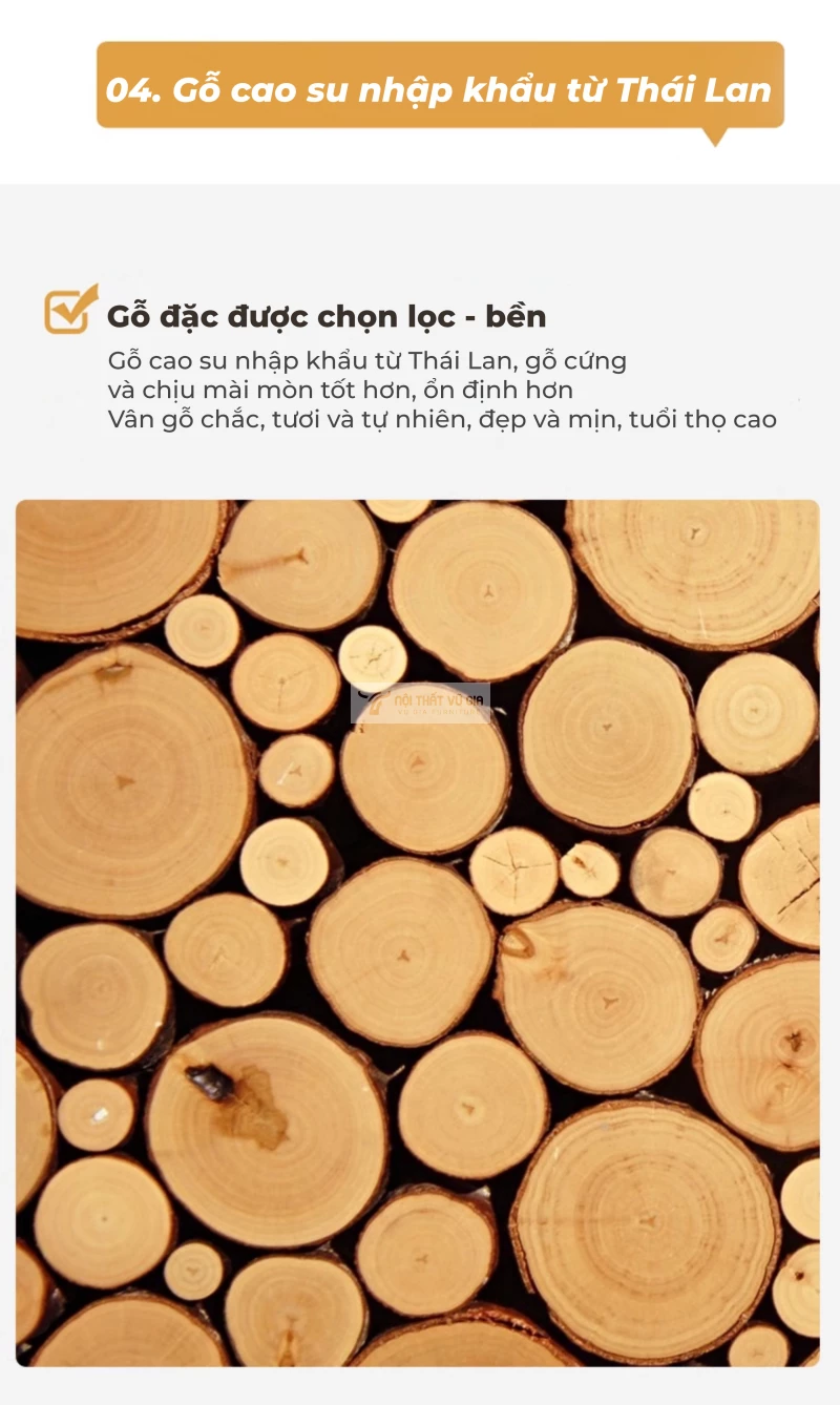 chi tiết chất liệu của Kệ sách gỗ tự nhiên xoay đa năng, thiết kế thông minh SD261