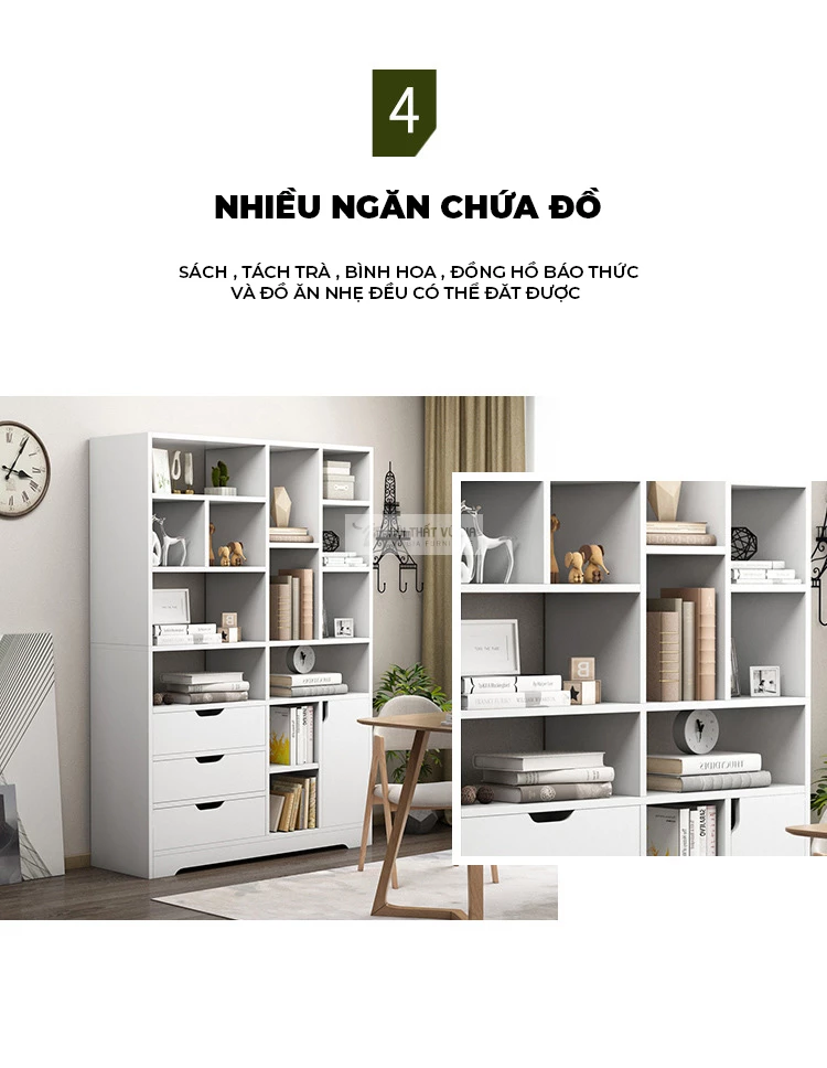 thiết kế nhiều tầng của Kệ sách thiết kế đa lưu trữ SD100