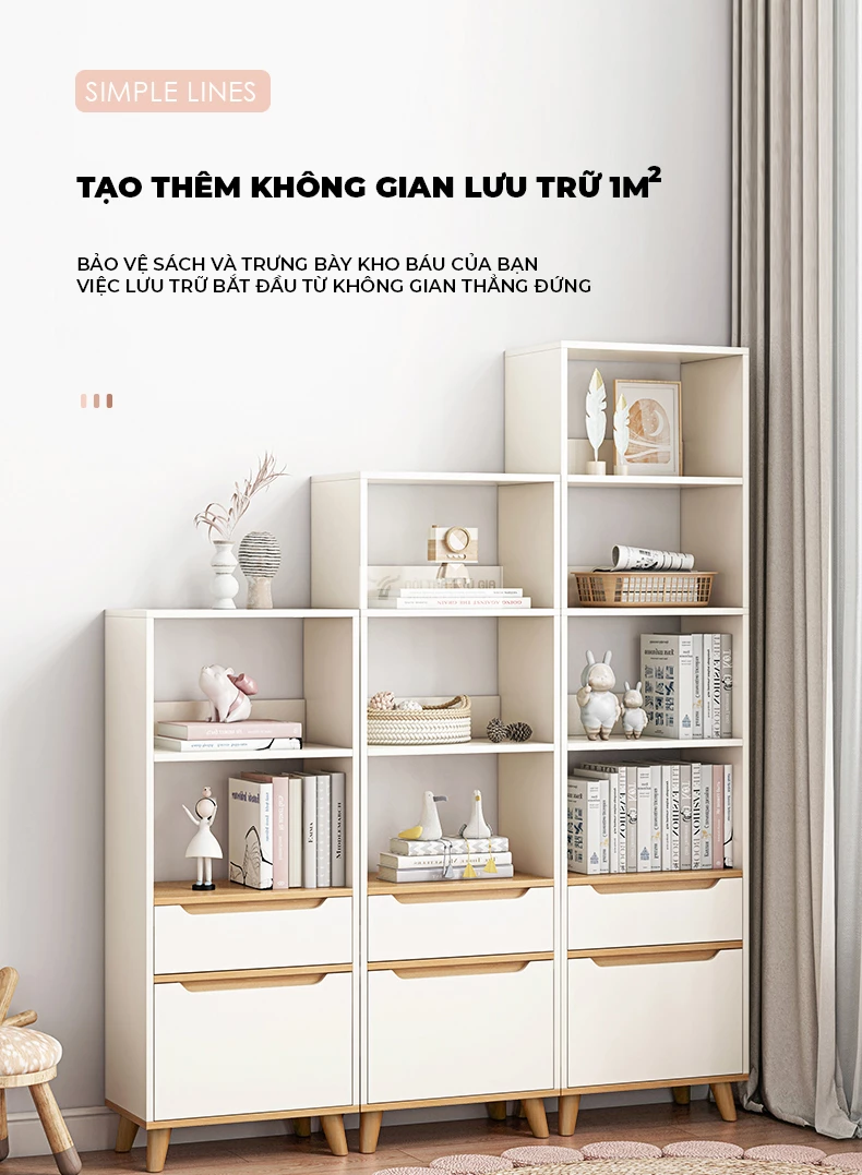 Kệ sách tích hợp tủ lưu trữ tiện lợi SD97