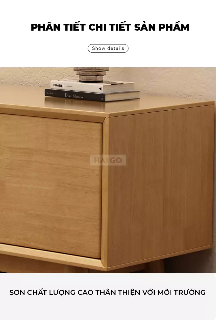 Kệ Tivi Gỗ Tự Nhiên Kết Hợp Haigo KTV173