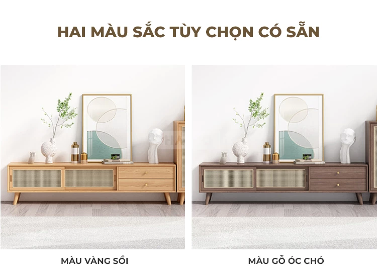 Kệ Tivi Gỗ Tự Nhiên Phòng Khách Haigo KTV243