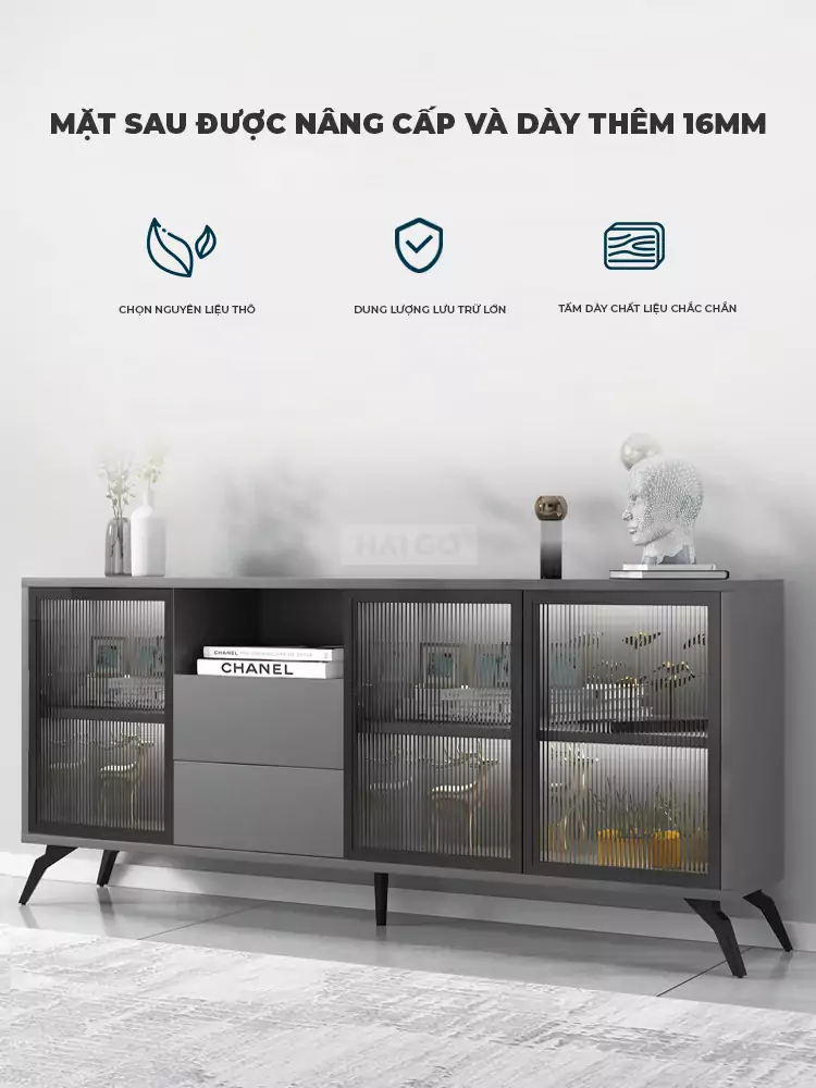 Kệ Tivi Khung Thép Cánh Kính Sang Trọng Haigo KTV148