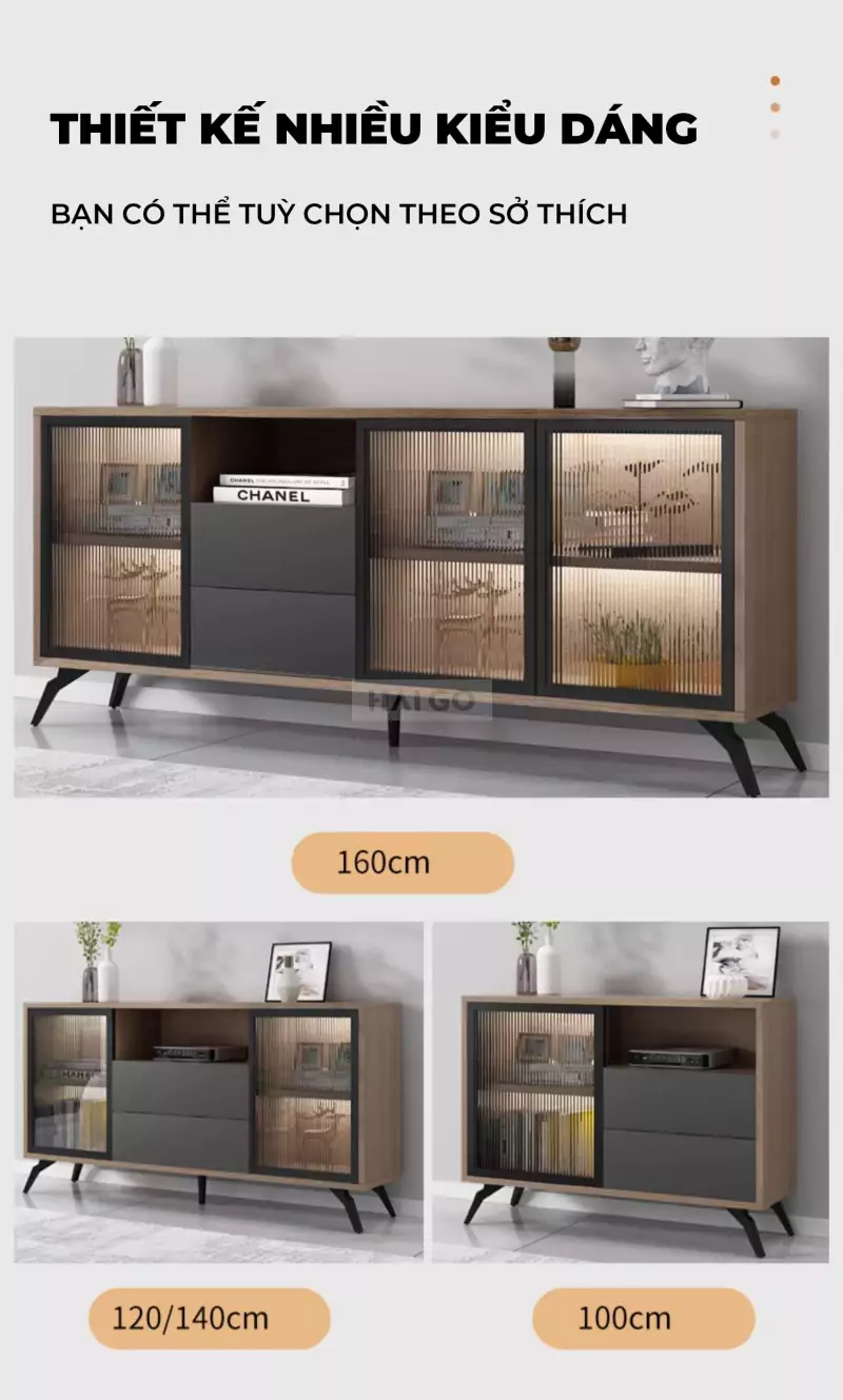 Kệ Tivi Khung Thép Cánh Kính Sang Trọng Haigo KTV148