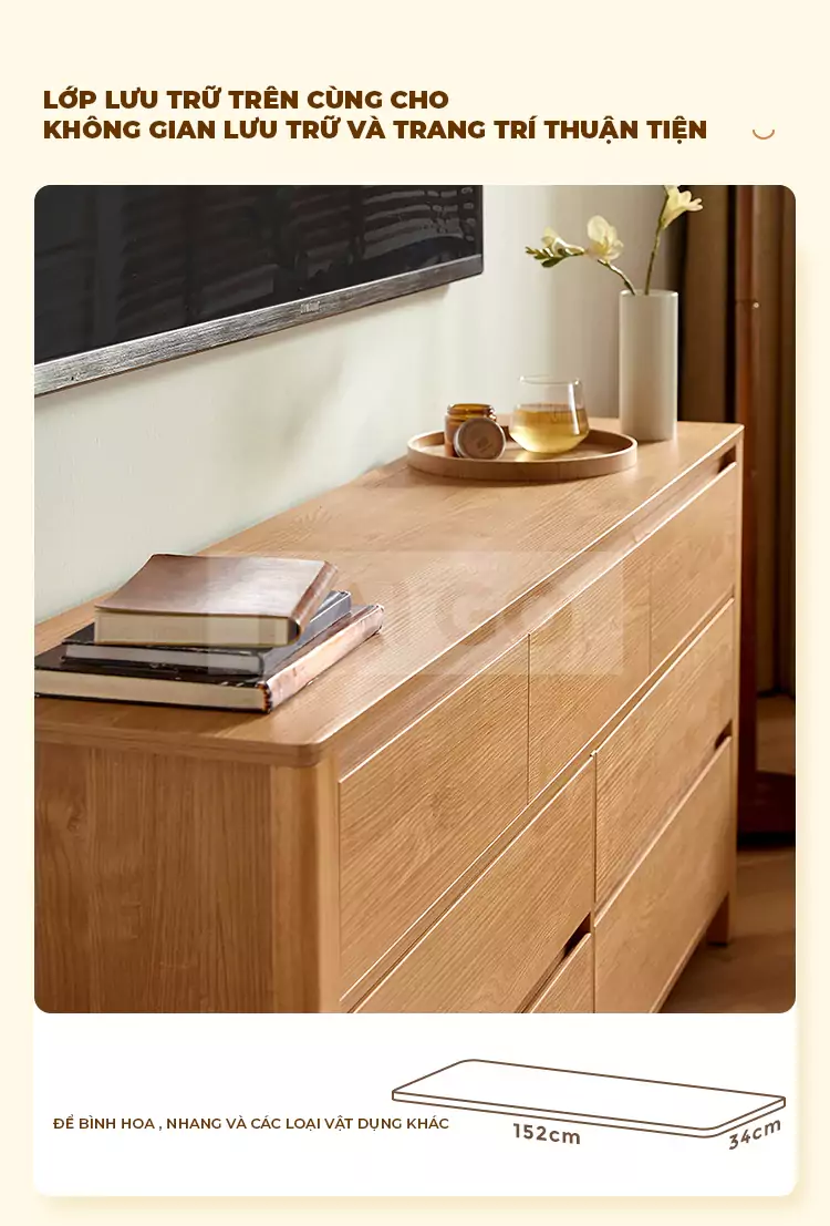 Kệ Tivi Phong Cách Bắc Âu Gỗ Tự Nhiên Haigo KTV107