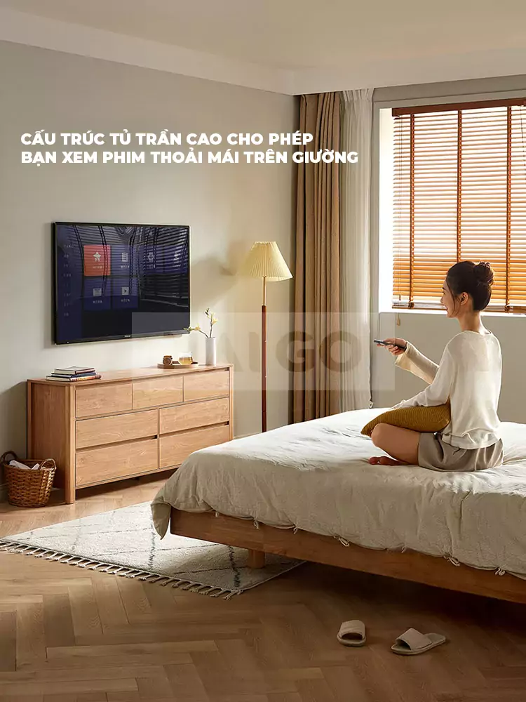 Kệ Tivi Phong Cách Bắc Âu Gỗ Tự Nhiên Haigo KTV107