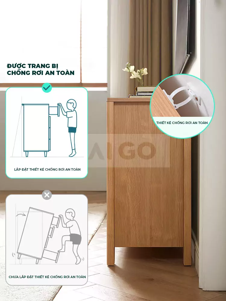 Kệ Tivi Phong Cách Bắc Âu Gỗ Tự Nhiên Haigo KTV107