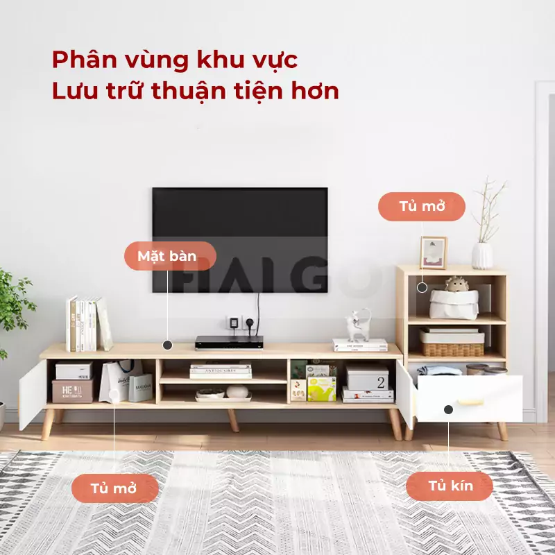 Kệ tivi Phong C&aacute;ch Hiện Đại Haigo KTV074