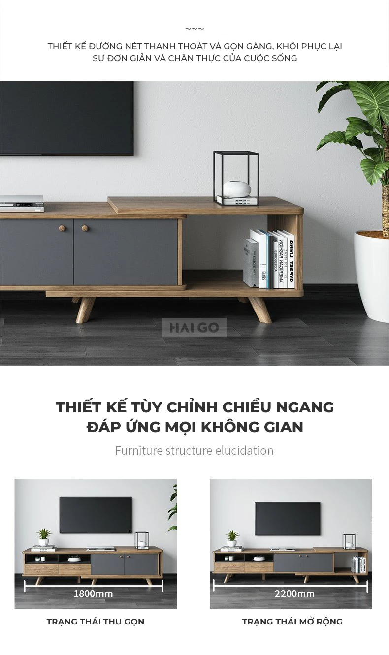 Kệ Tivi Phòng Khách Hiện Đại Haigo KTV240