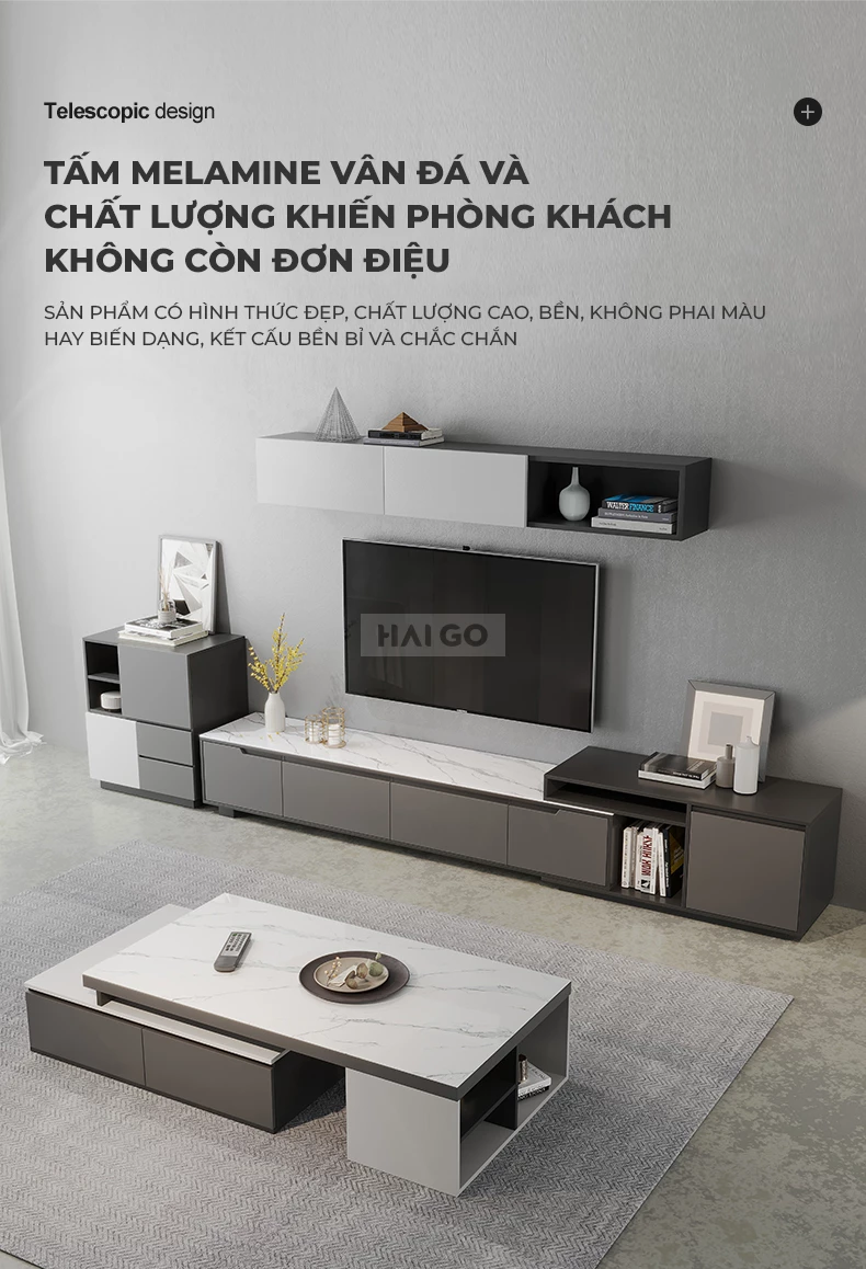 Kệ Tivi Phòng Khách Phong Cách Hiện Đại Haigo KTV239