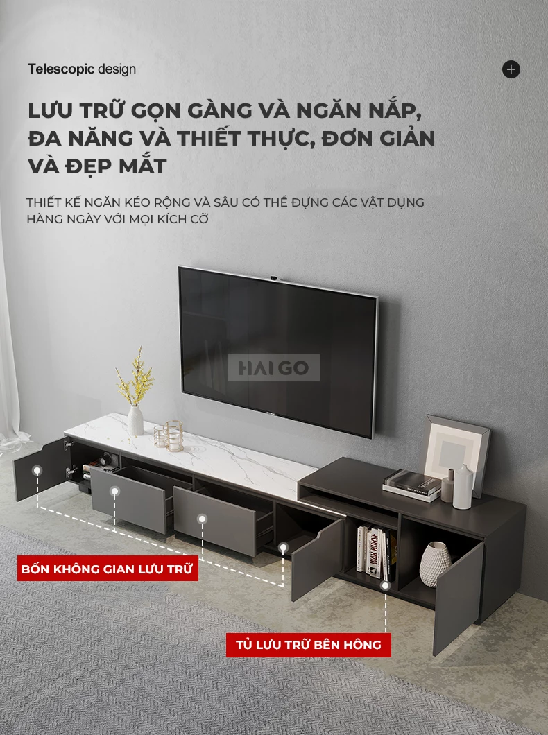 Kệ Tivi Phòng Khách Phong Cách Hiện Đại Haigo KTV239