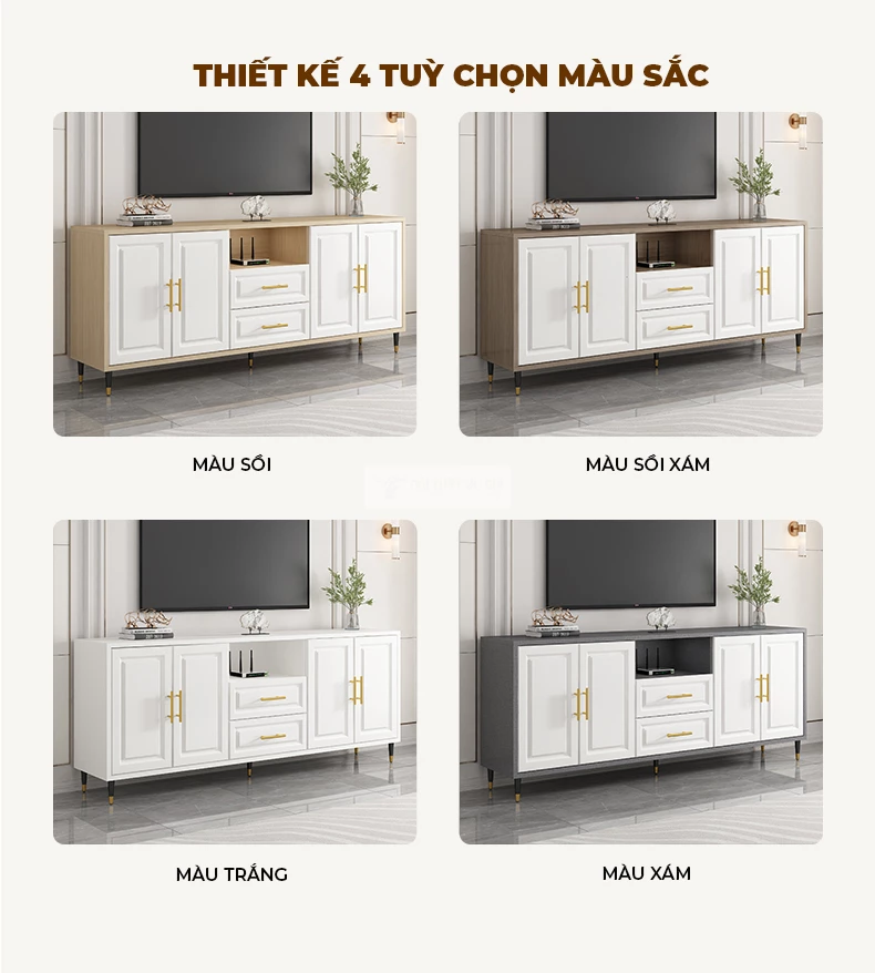 tùy chọn màu sắc của Kệ tivi sàn cánh huỳnh hiện đại LV62