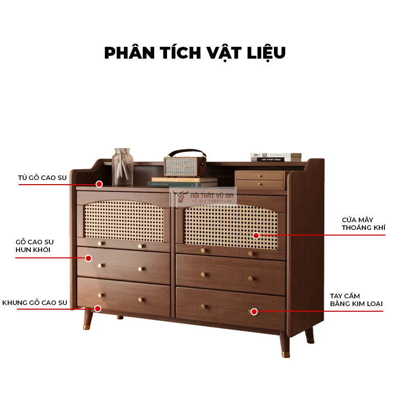 chi tiết chất liệu của Kệ tivi sàn gỗ tự nhiên thiết kế thanh lịch LV71