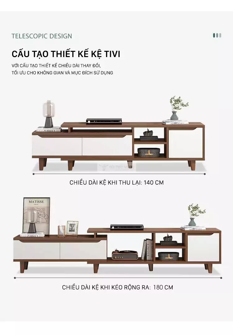 thiết kế tùy chỉnh linh hoạt của Kệ tivi sàn thiết kế độc đáo, tinh tế LV30
