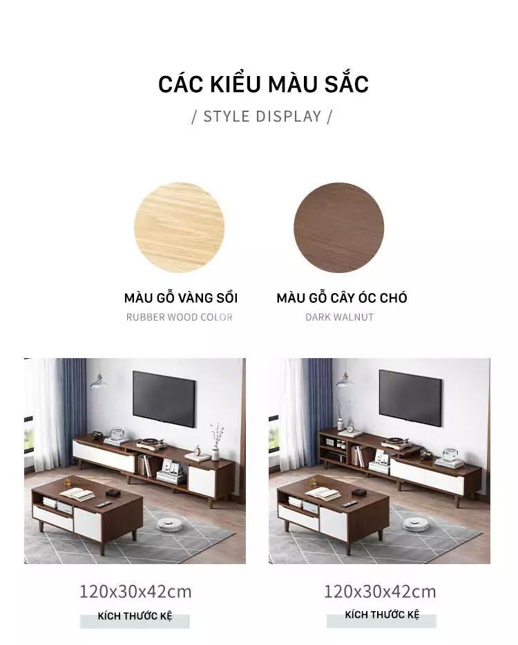 tùy chọn màu sắc của Kệ tivi sàn thiết kế độc đáo, tinh tế LV30