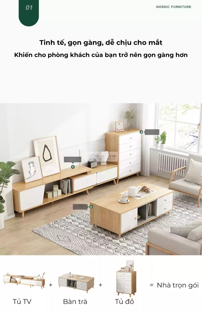 thiết kế tối giản của Kệ tivi sàn thiết kế hiện đại LV34