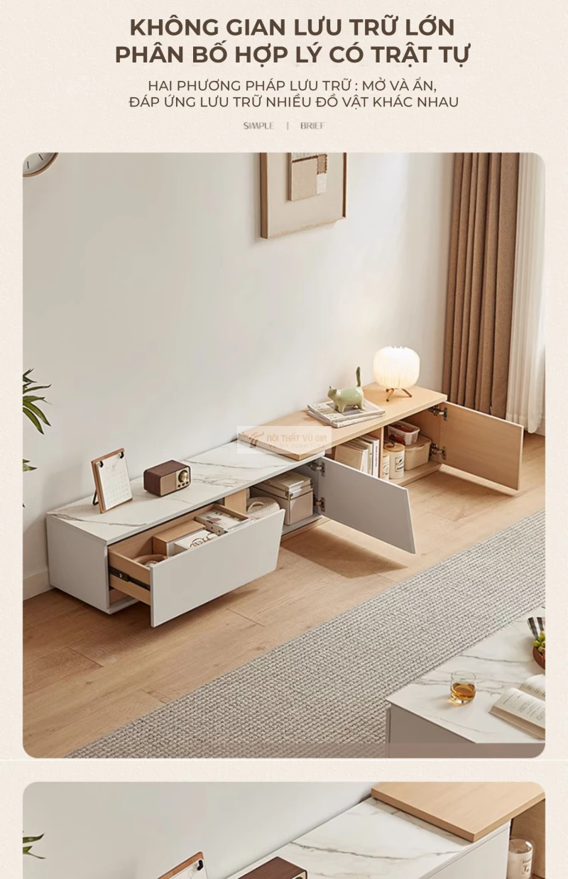 kết cấu của Kệ tivi sàn thiết kế hiện đại LV55