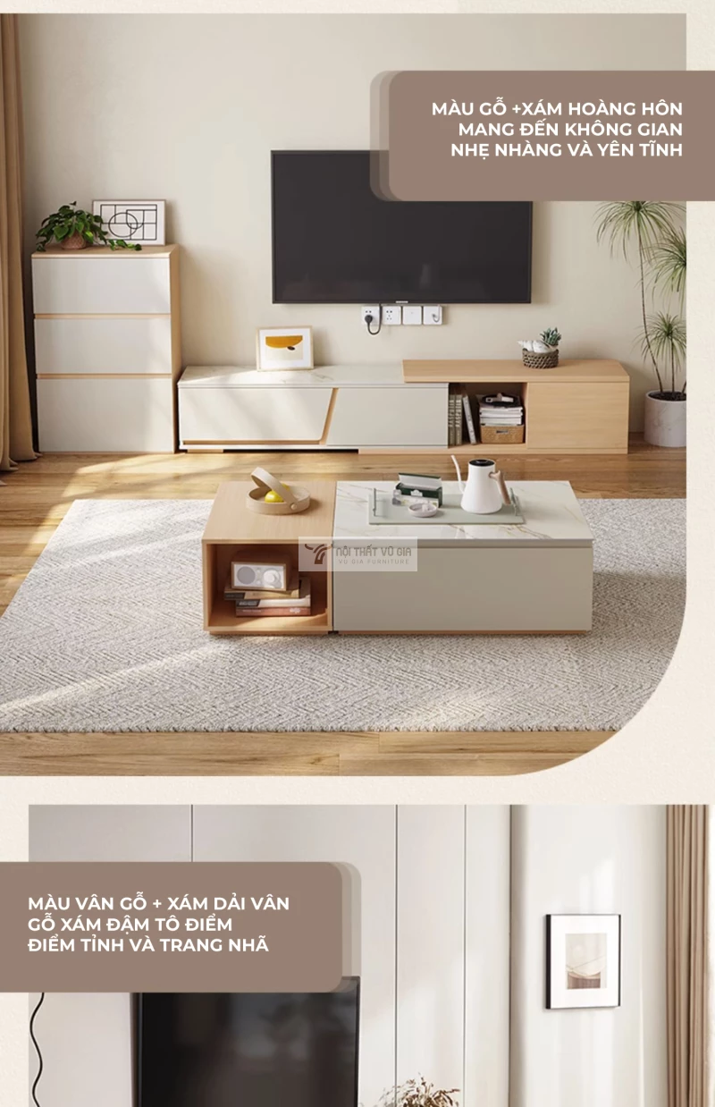 tùy chọn màu sắc của Kệ tivi sàn thiết kế hiện đại LV55
