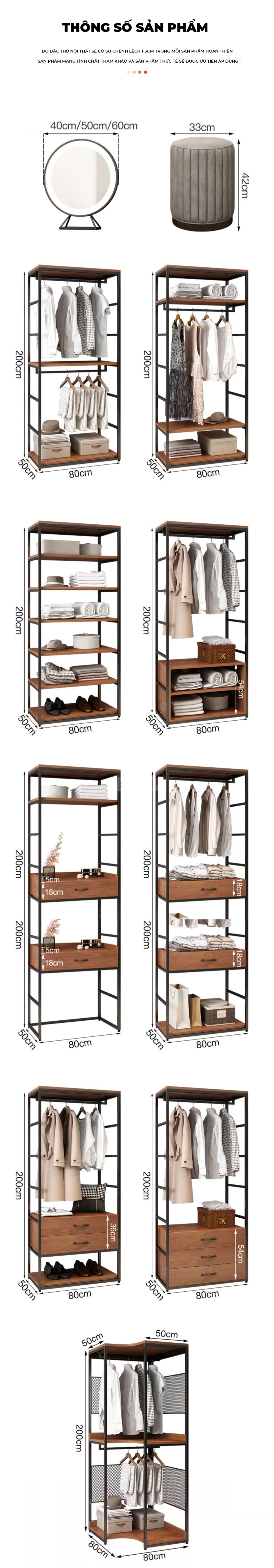 Kệ Treo Quần Áo Gỗ Tự Nhiên Tiện Lợi Haigo KT374