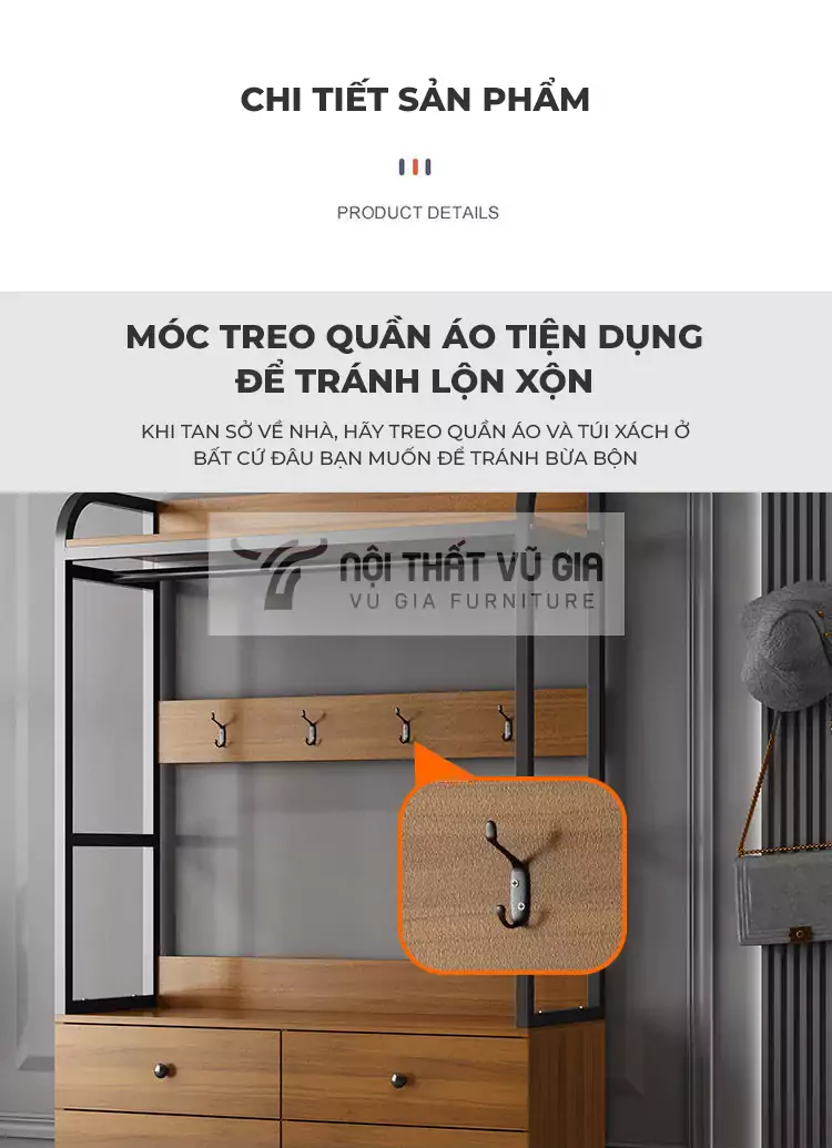 chi tiết Kệ treo quần áo khung thép BR28