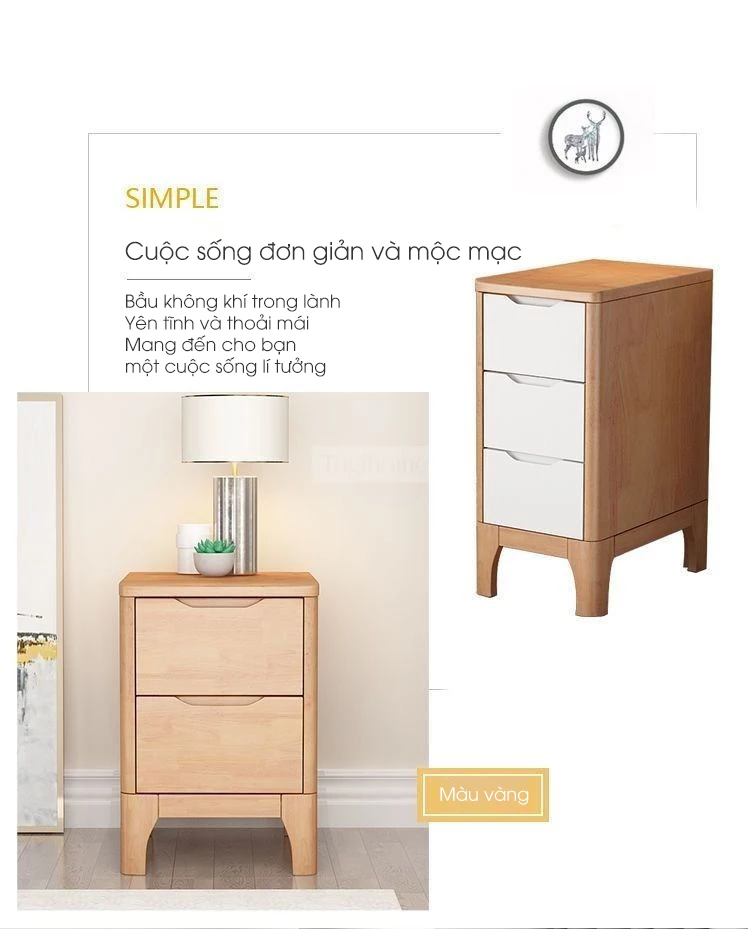 Tab đầu giường TDG 204 làm từ gỗ tự nhiên cao cấp, thiết kế hiện đại, tối giản, phù hợp nhiều phong cách nội thất. Sản phẩm có ngăn kéo tiện lợi, chân cao thoáng sàn, dễ vệ sinh. Lý tưởng cho phòng ngủ hiện đại, tăng tiện nghi và thẩm mỹ.