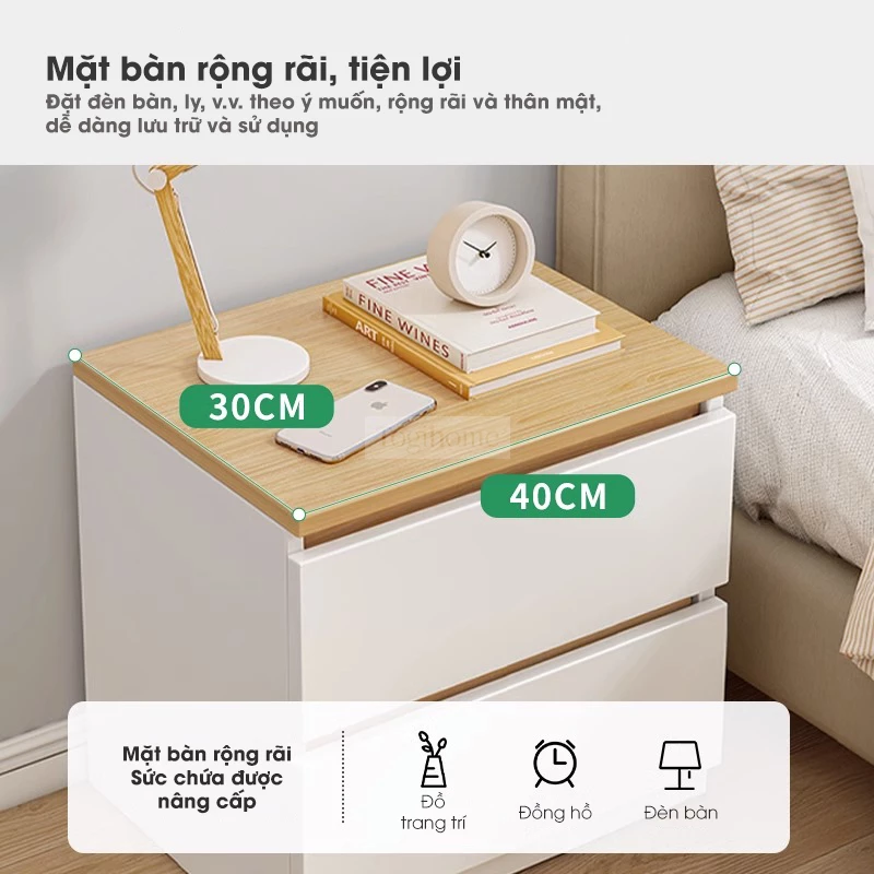 Tab đầu giường TDG 208 được chế tác từ gỗ tự nhiên, thiết kế hiện đại pha nét thanh lịch. Kích thước nhỏ gọn, phù hợp nhiều không gian nội thất. Ngăn kéo tiện dụng, chân cao thoáng đãng, dễ dàng vệ sinh. Lý tưởng cho phòng ngủ sang trọng và gọn gàng.