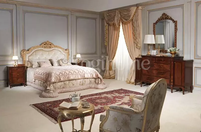 Mẫu nội thất phòng ngủ tân cổ điển bằng gỗ tự nhiên