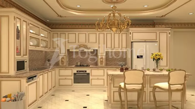 Nội thất phòng bếp thiết kế theo phong cách cổ điển
