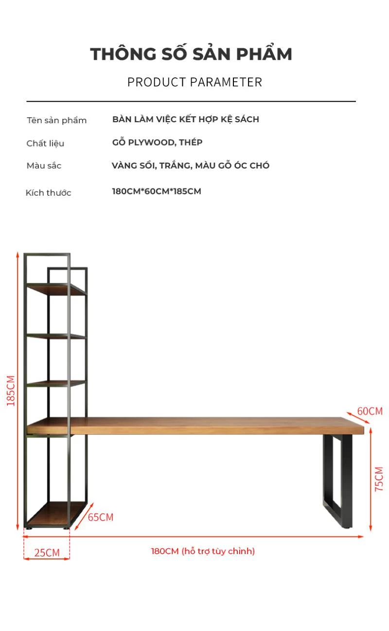 Tổng quan mẫu bàn gỗ tự nhiên Togismart BTN011