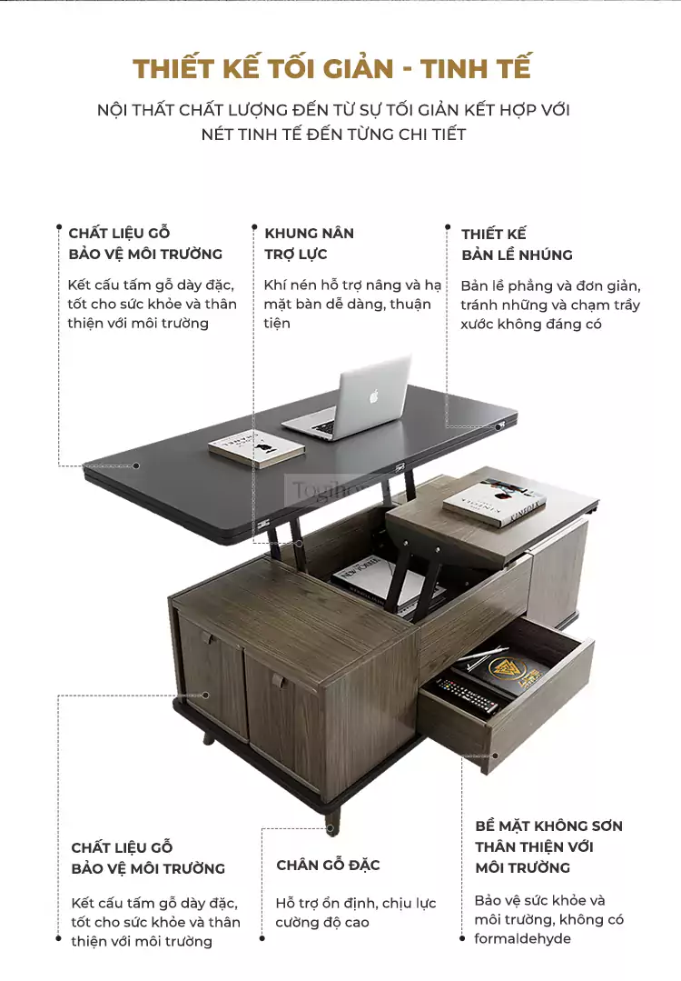Bàn Ăn Đa Năng 3 Trong 1 Togismart BA102(Nâu)