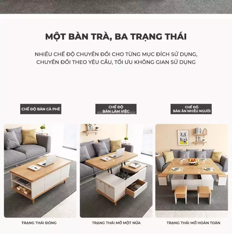 Tính năng cơ bản của bàn trà đa năng TOGI Smart BT 020 (Vàng sồi)