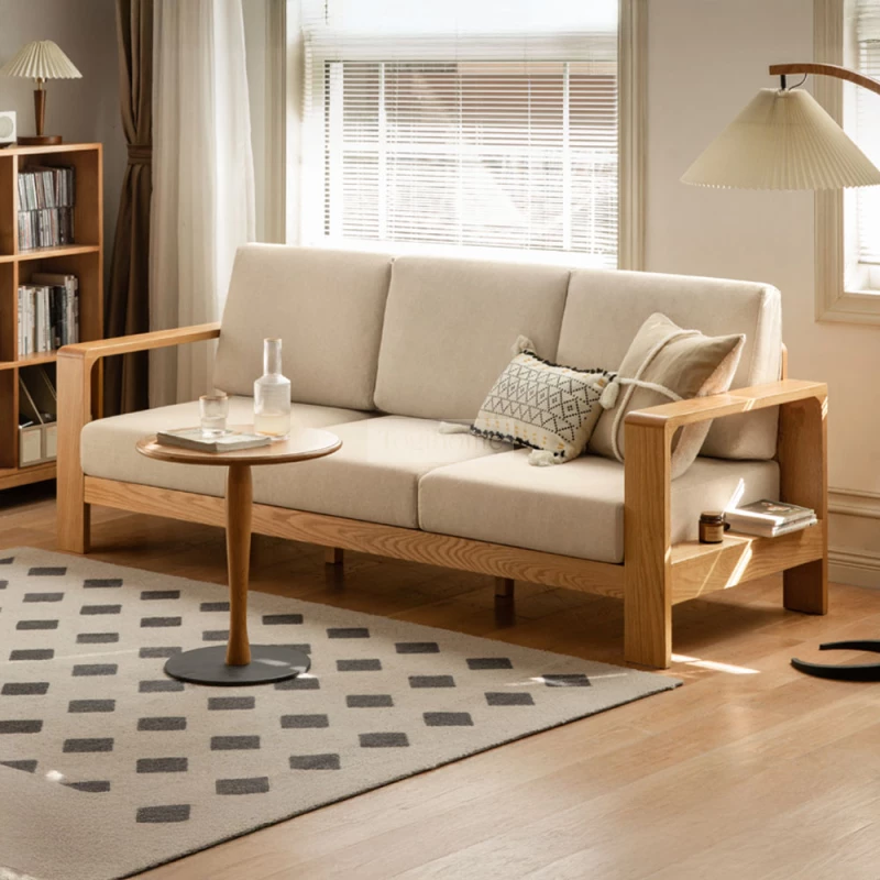 Sofa Phòng Khách Gỗ Tự Nhiên Hiện Đại Togismart M63 với thiết kế hiện đại, sử dụng gỗ tự nhiên cao cấp, đường nét tinh tế, đệm ngồi êm ái. Kiểu dáng tối giản phù hợp với nhiều không gian phòng khách. Sản phẩm mang đến sự sang trọng, thoải mái và bền bỉ theo thời gian.