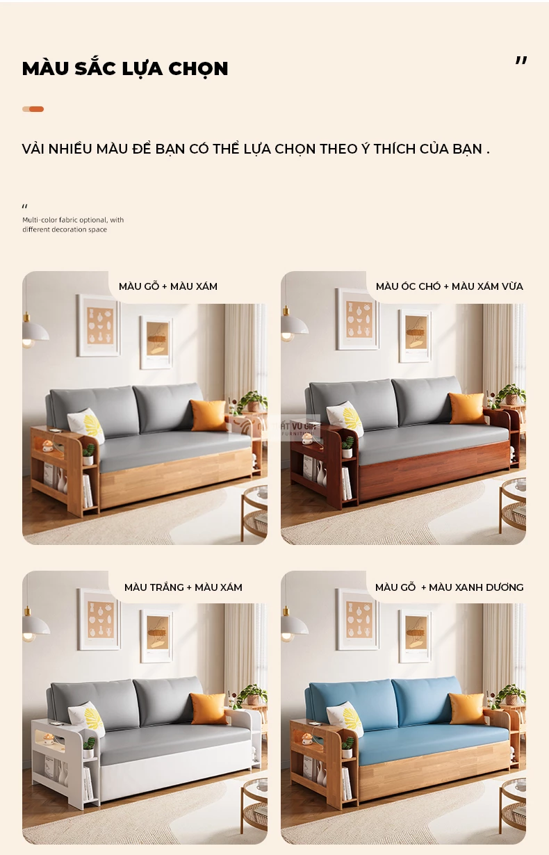 tùy chọn màu sắc của Sofa bed cao cấp SB27