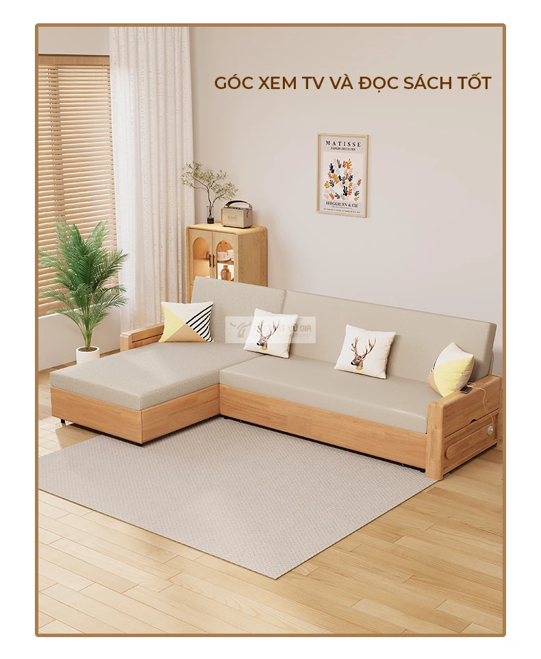 Sofa bed kết hợp ghế phụ đa năng SB21