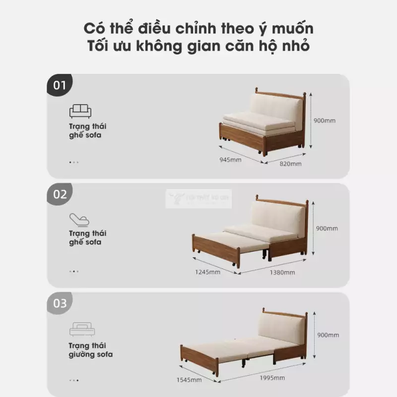 cách tùy chỉnh Sofa bed phong cách cổ điển, thanh lịch SB03