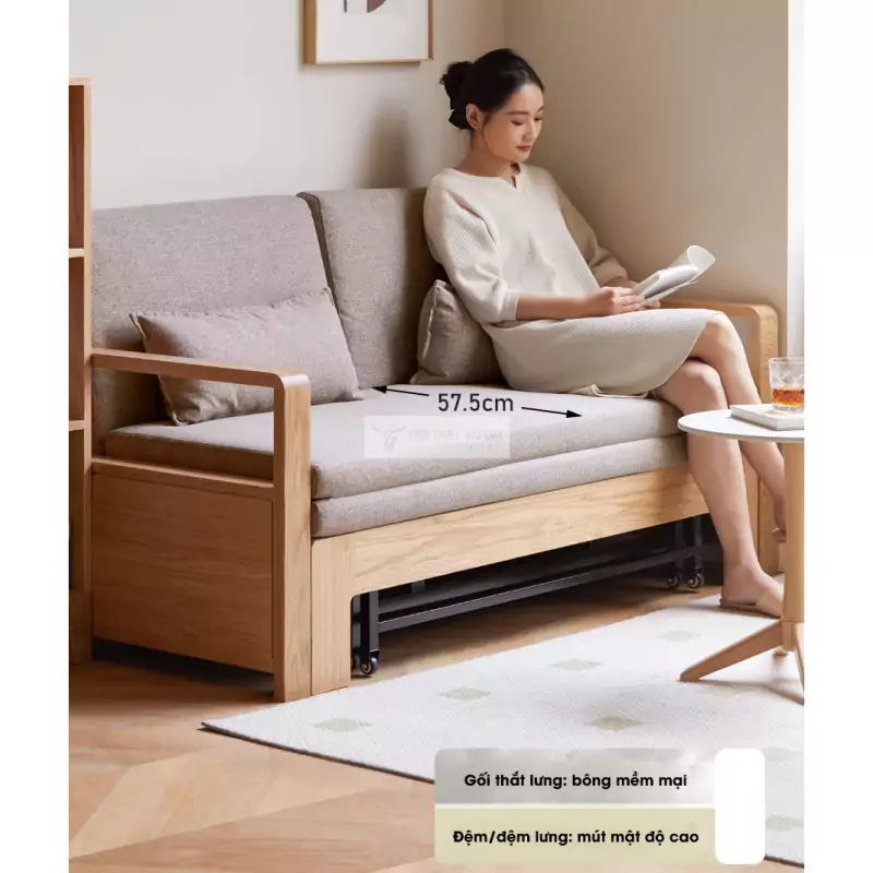 chi tiết nệm của Sofa bed phong cách tối giản, hiện đại SB05