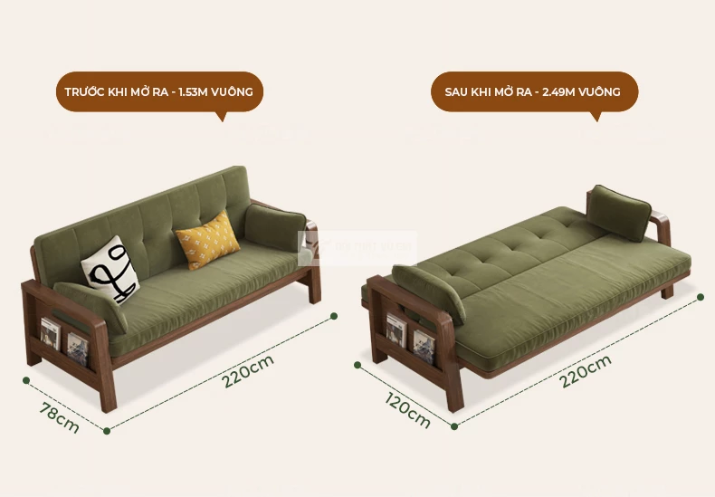 chuyển đổi linh hoạt với Sofa bed phong cách tối giản, hiện đại SB32