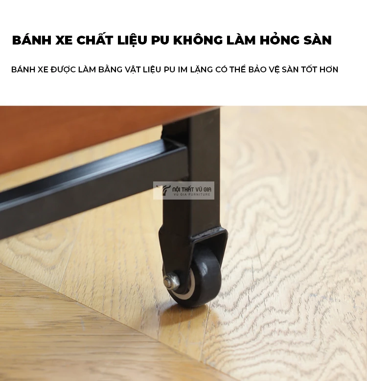 Sofa bed phong cách tối giản, thanh lịch SB22 sử dụng bánh xe cao cấp