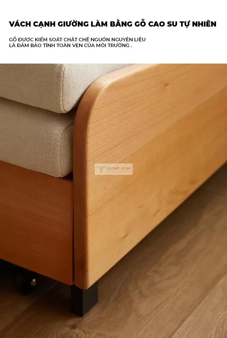 chi tiết khung gỗ của Sofa bed thiết kế hiện đại, thanh lịch SB11