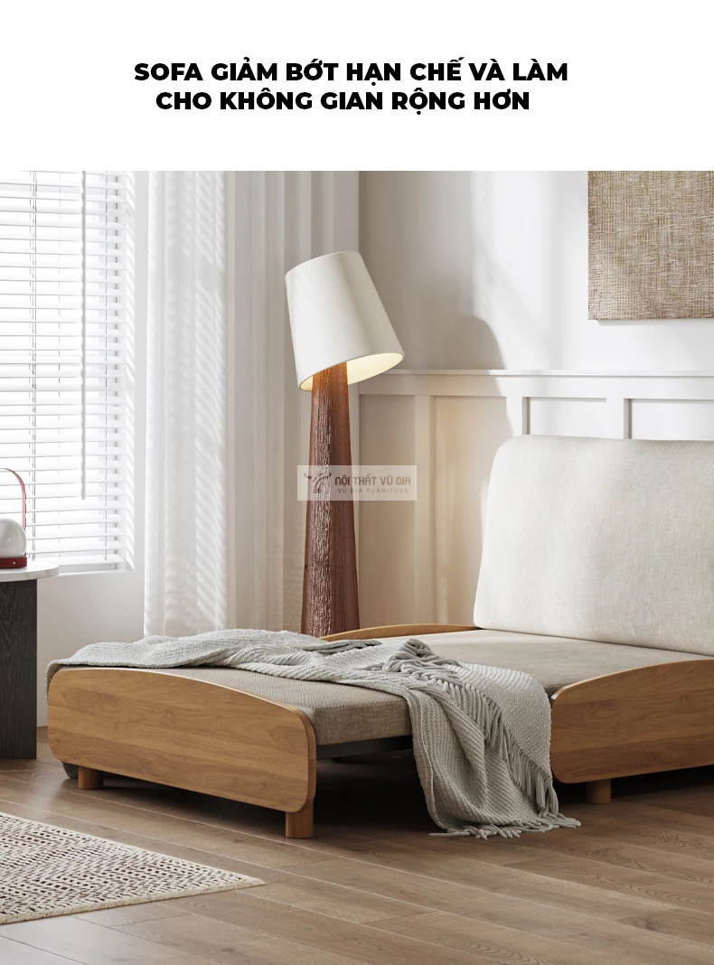 Sofa bed thiết kế mềm mại, thanh lịch SB25 giúp tối ưu không gian sử dụng