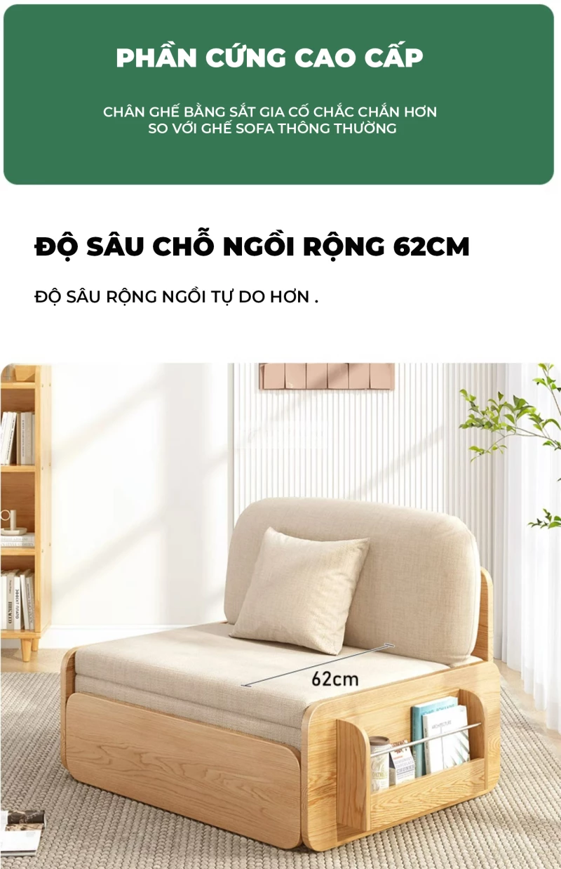 Sofa bed thiết kế tích hợp ngăn đựng đa năng SB24