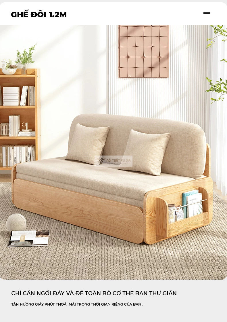 Sofa bed thiết kế tích hợp ngăn đựng đa năng SB24