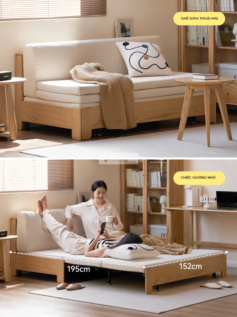 thiết kế linh hoạt của Sofa bed thu kéo thông minh SB30